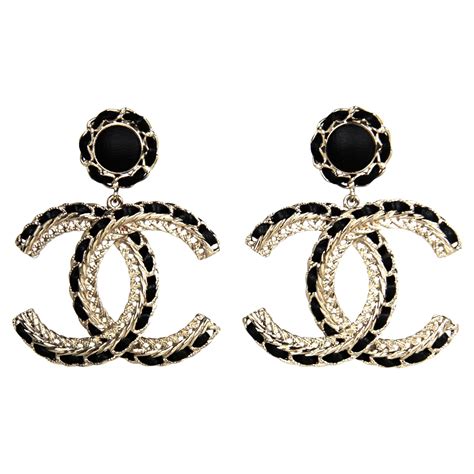 chanel like earrings|large Chanel inspired earrings.